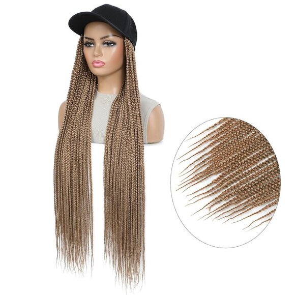 Baseball Cap Wig Synthetic Braids 30in Long Box Braids Women Sun Hat